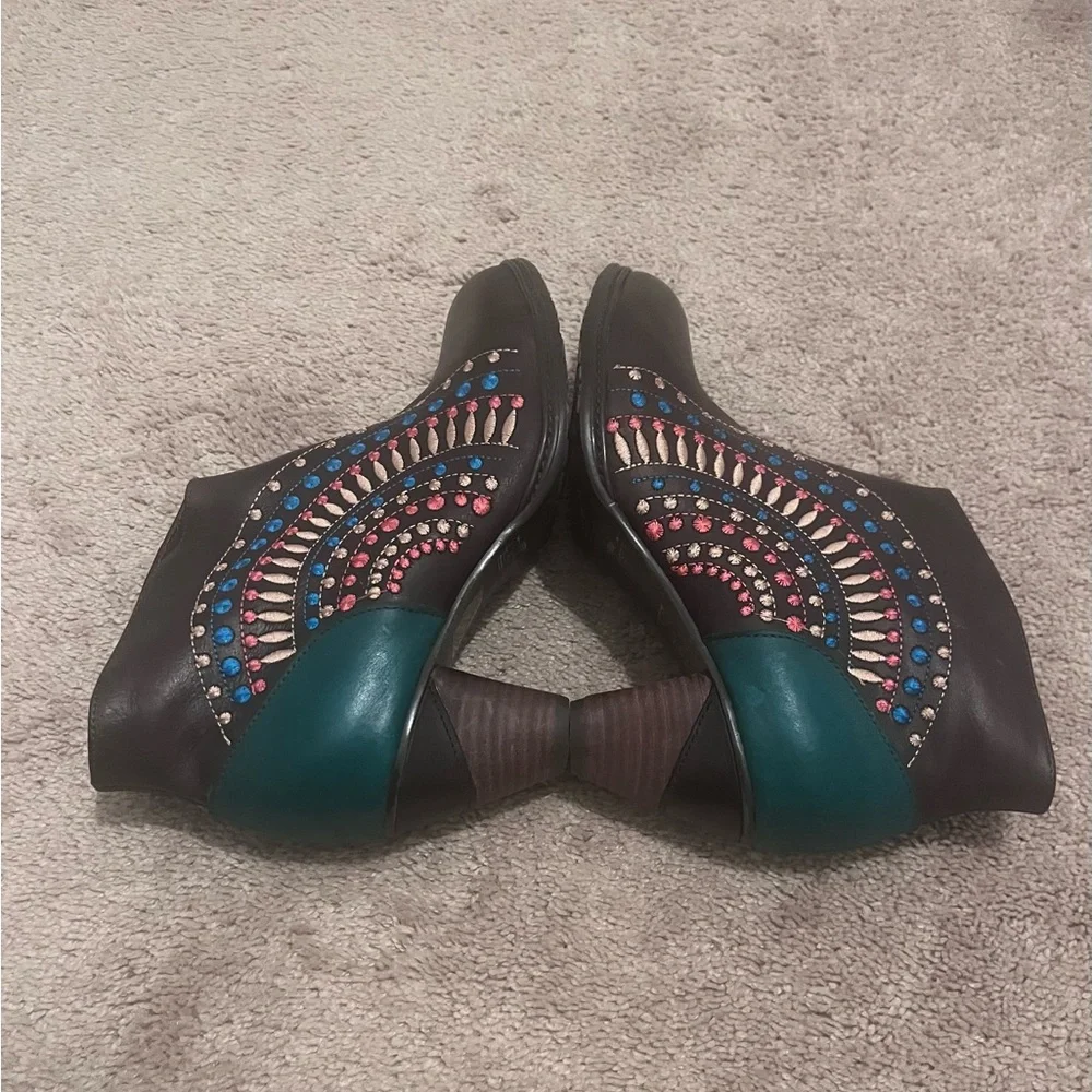 Colorful Embroidered Ankle Booties - Picture 4 of 8